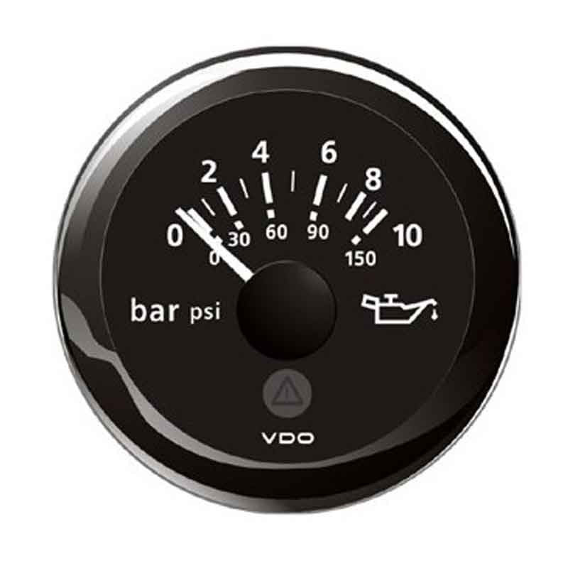 Vdo manometro olio idraulico nero 0-10bar/0-150psi a2c59514111 viewline