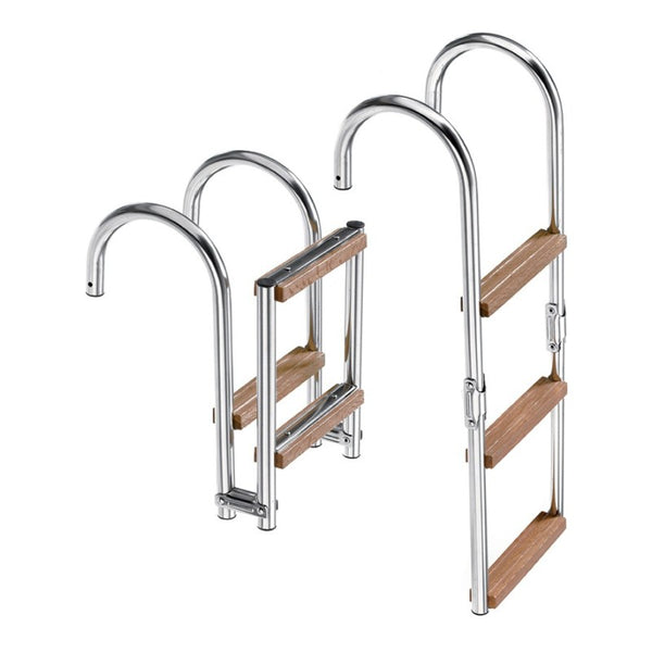 Scaletta pieghevole in acciaio inox 3 gr. altezza cm.95