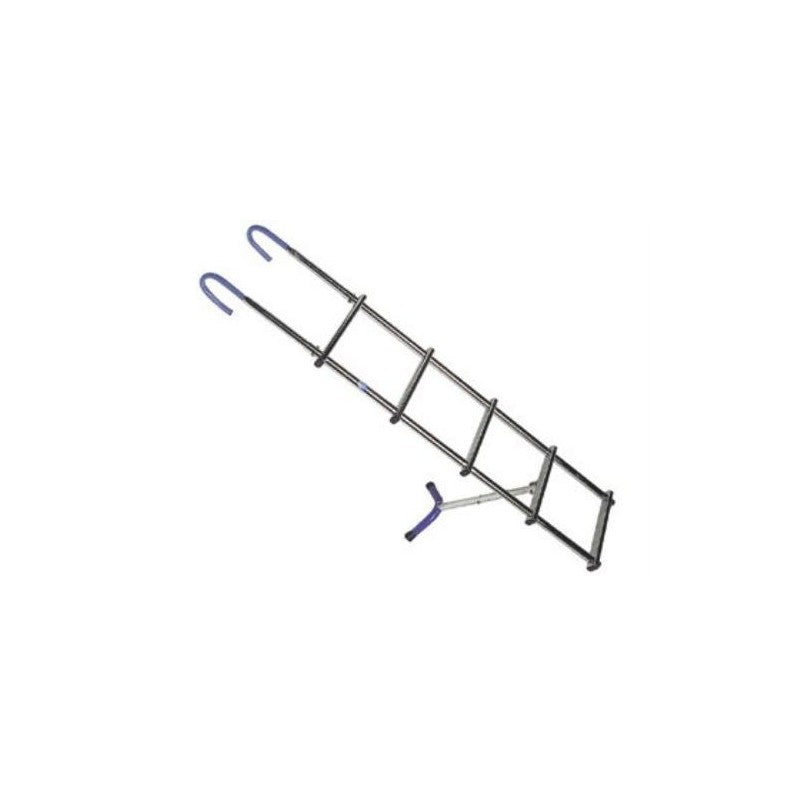 Scaletta 4 gradini in inox per sbarco di prua con distanziatori telescopici