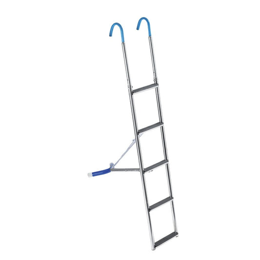 Scaletta 5 gradini in inox per sbarco di prua con distanziatori telescopici