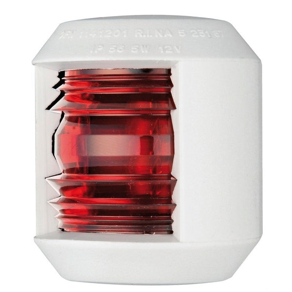 Vertical red street light up to 12 m in white polycarbonate