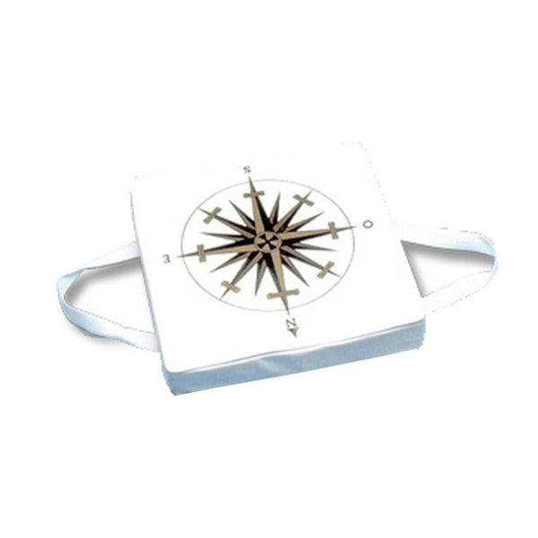 Floating foam cushion with compass rose