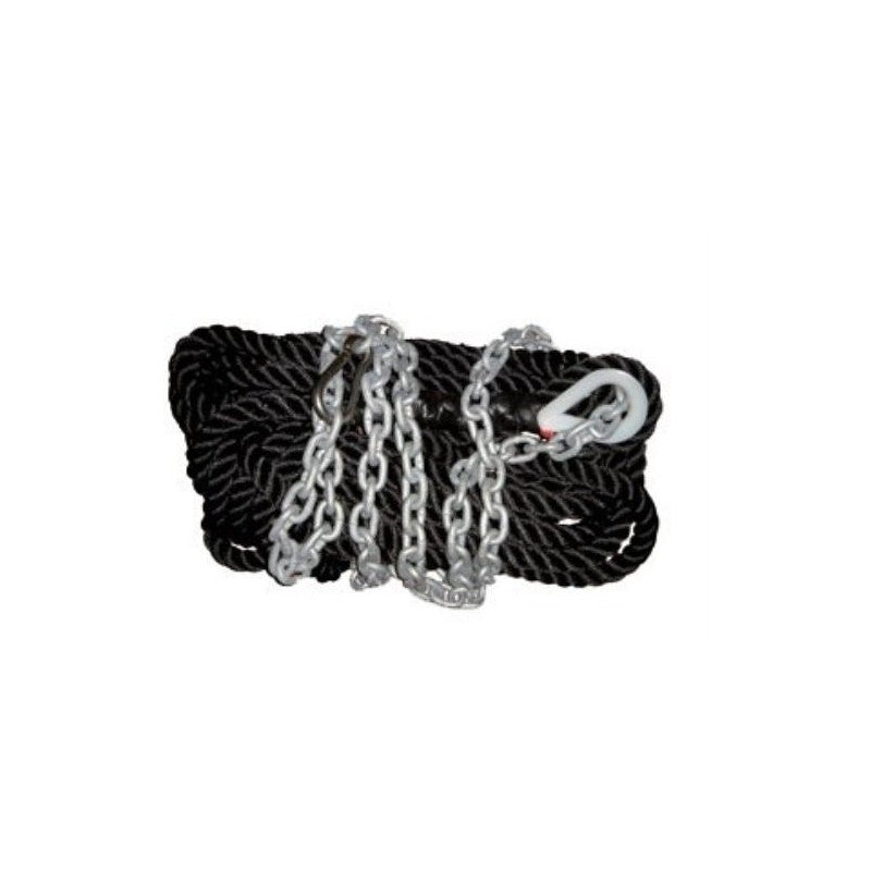 Black polyester sinking rope Ø 20 mm + chain Ø 8 mm