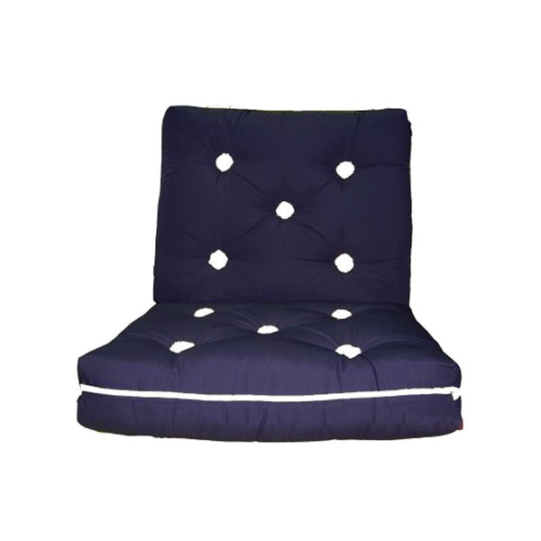 Blue cotton outer kapok floating cushion with seat and back