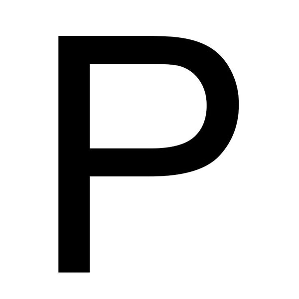 Lettera per targhe adesiva cm.20 nera p