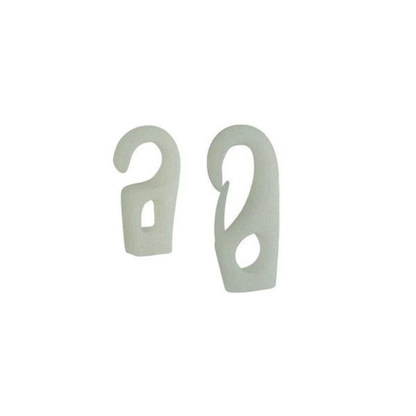 White nylon hook for 8 mm diameter elastic cords