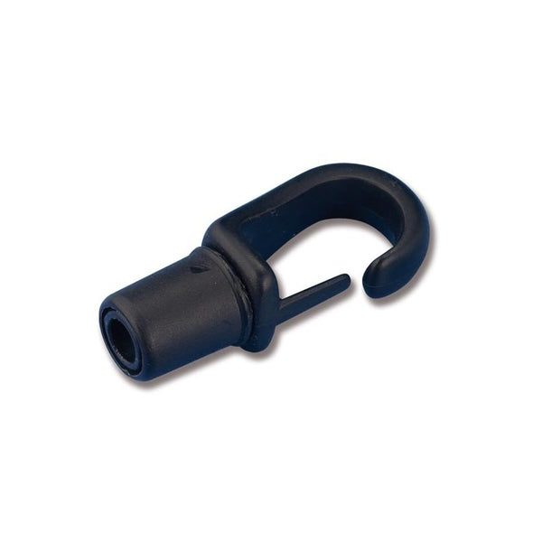 Self-assembling 8 mm diameter carabiner hook for elastic cords