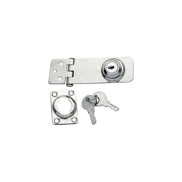 Stainless steel door closure with 34x76 mm lock