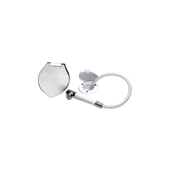 Horizontal shower with 4 m hose and chromed niche