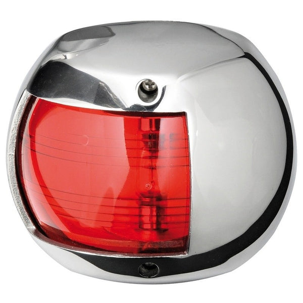 Compact red navigation light up to 12 m in stainless steel (112