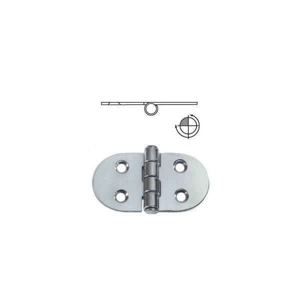Reversed stainless steel hinge 68x39 mm