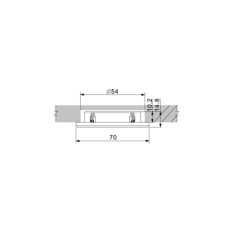 Faretto abs 24 led 70x70 mm bianco