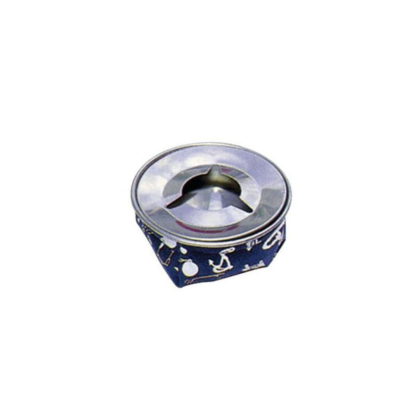 Posacenere da tavolo blu in acciaio inox decoro nautico
