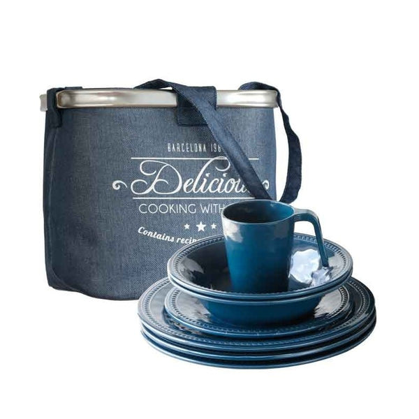 Harmony 6-person dinnerware set - blue lagoon